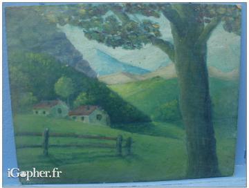 Peinture sur panneau (paysage de montagne)