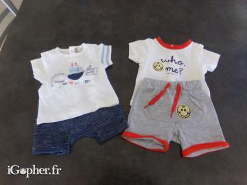 Deux ensembles d'été pour bébé 1 mois
