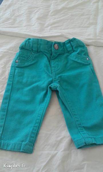 Pantalon turquoise pour bébé 3 mois