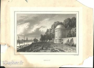 Lithographie de Bercy par C. Motte (avec cachet)