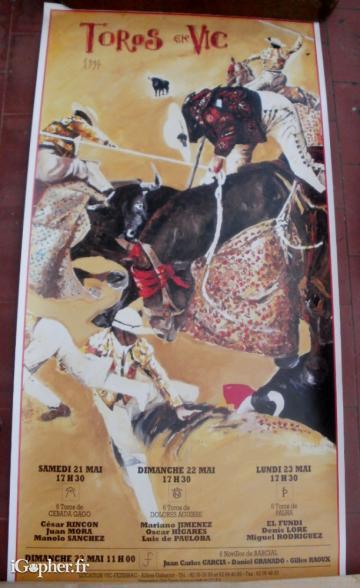 Affiche tauromachie : Toros en Vic 1994