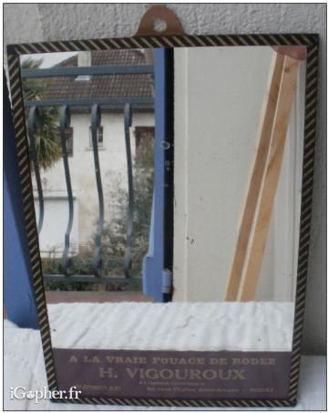 Miroir publicitaire "à la vraie fouage de Rodez"