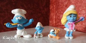 4 figurines des Schtroumpfs
