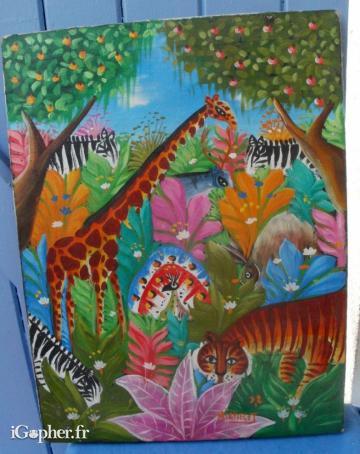 Peinture sur toile d'animaux sauvages (Michelet)