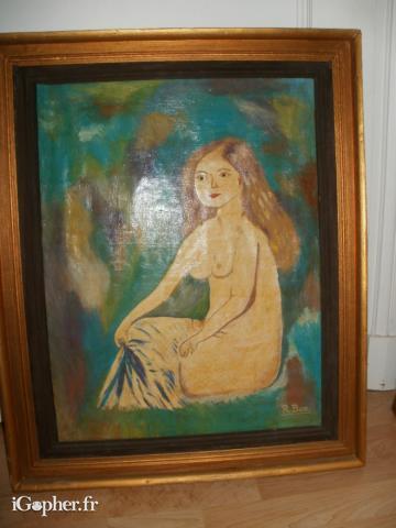 Peinture Huile sur toile La Beigneuse 1880 (R.BOU)