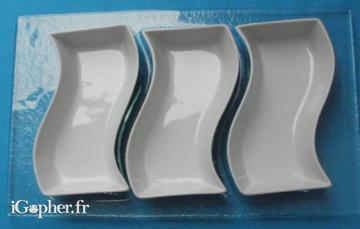 3 raviers ondulés et un plateau