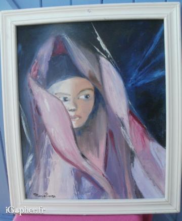 Peinture Petite Touareg Huile sur toile signée