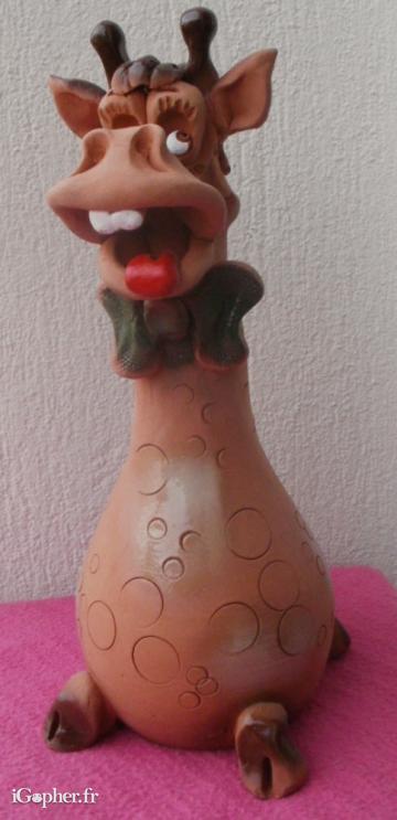 Tirelire vache de 23 cm (poterie)