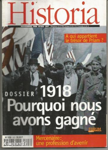 Revue Historia N°623 - Novembre 1998 - Dossier 1918
