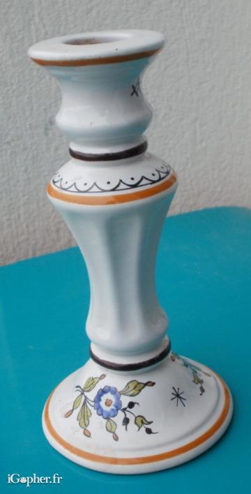 Bougeoir fait main décor Moustiers