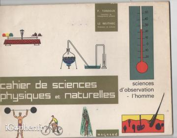 Livre : Cahier de sciences physique et naturelles - L'homme