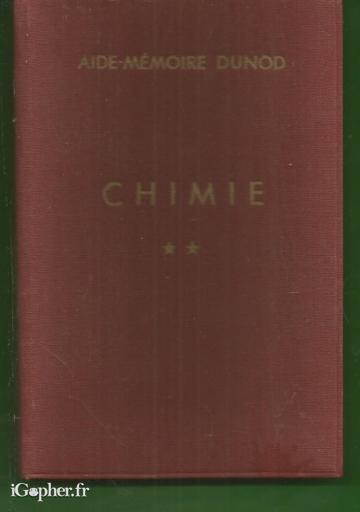 Livre : Chimie - Aide Mémoire DUNOD Tome 3 (Jousset)