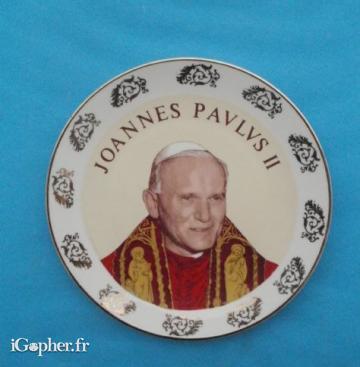 Assiette Joannes Paulus II (Jean Paul II) - porcelaine de Limoges