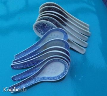 12 cuillères à riz en porcelaine chinoise