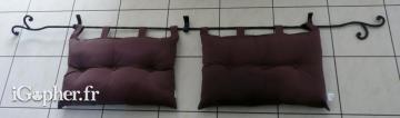 Support tête de lit avec 2 coussins