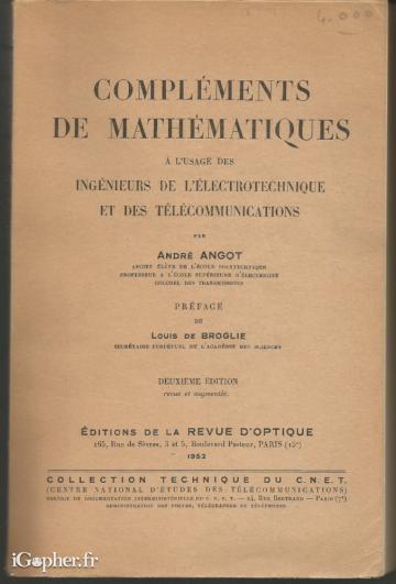 Livre : Compléments de mathématiques... (André Angot)