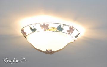 Plafonnier en verre type opaline - KERIA