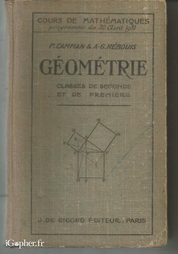 Livre : Cours de Mathématiques Programme Du 30 Avril 1931
