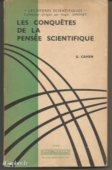 Livre : Les conquêtes de la pensée scientifique (G. Cahen)