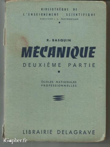Livre : Mécanique deuxième partie (R. Basquin)