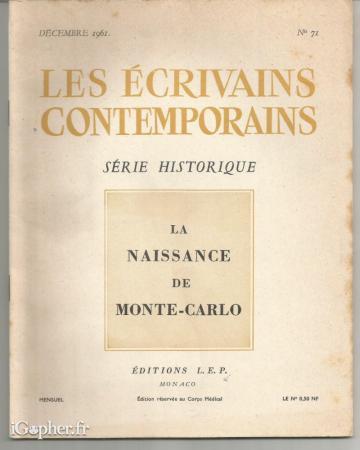 Revue : La naissance de Monté-Carlo - Série historique