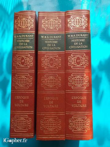 3 livres : L'époque de Voltaire (Will et Ariel Durant) - Tomes 26 27 28