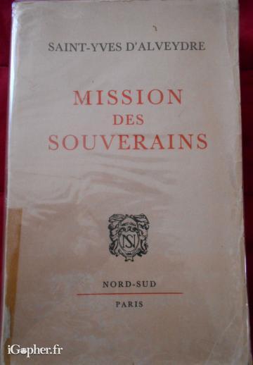 Livre : Mission des Souverains (Saint-Yves d'Alveydre)