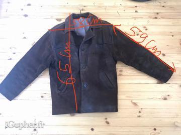 Veste cuir Homme 100% véritable (taille L)
