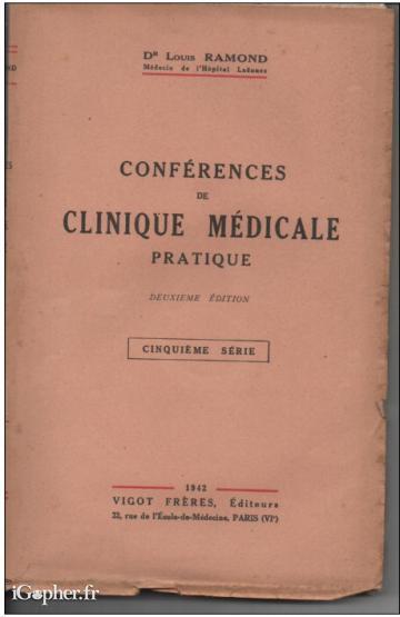 Livre "Conférences de Clinique Médicale pratique"