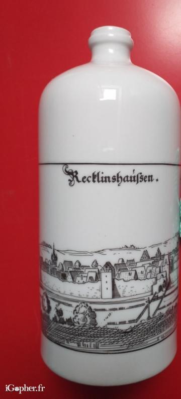Bouteille en porcelaine Alte Stadtebilder motif ville de Recklinghaus