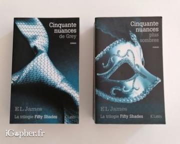 2 livres : Cinquante nuances de Grey + Cinquante nuances plus sombres