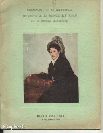 Catalogue ventes aux enchères succession du Prince Aly Khan