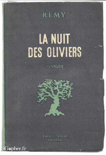 Livre roman : La nuit des oliviers (Rémy)