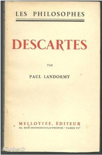 Livre "Descartes" de Paul Landormy