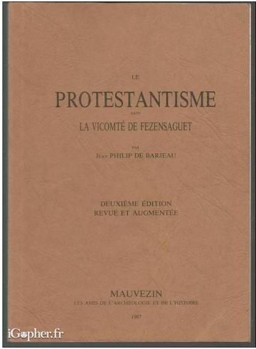 Livre : le protestantisme dans la Vicomté de Fezensaguet