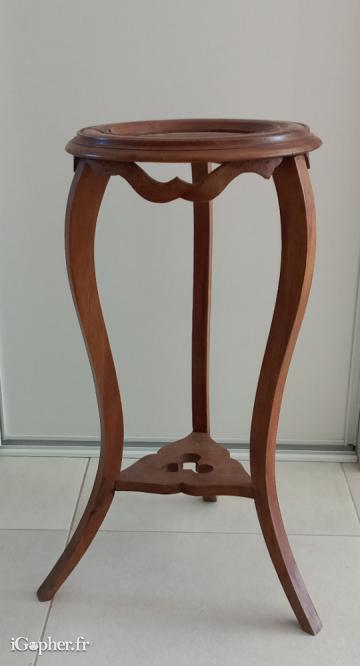 Sellette en hêtre et plateau marbre époque 1900