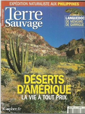 Revue "Terre Sauvage" (N°204 - Avril 2005) : Déserts d'Amérique