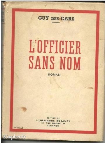 Livre "L'officier sans nom" de Guy des Cars