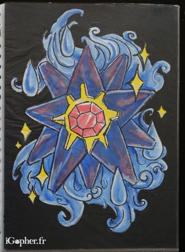 Bl-peinture Staross Pokémon -aquarelle format A4