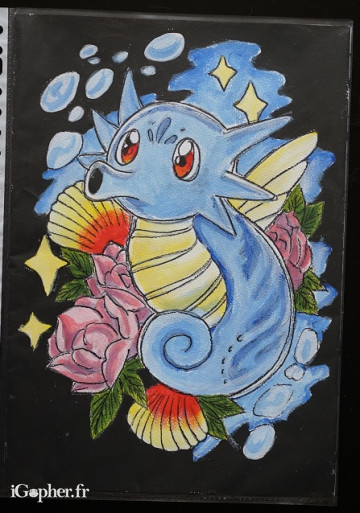 Bl-peinture - Pokémon hypotrempe - Aquarelle A4