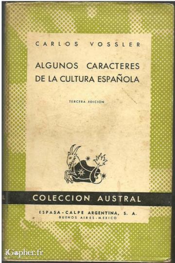 Livre "Algunos caracteres de la cultura española" (espagnol)