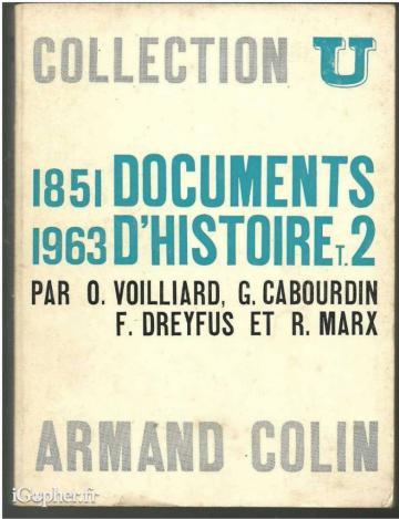 Livre "Documents d'Histoire : 1851 à 1963" (tome 2)
