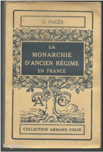 Livre "La monarchie d'Ancien Régime en France..."