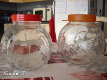 2 bocaux en verre de conservation d'aliments