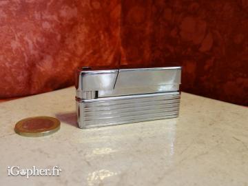 Briquet Silver Match en métal chromé