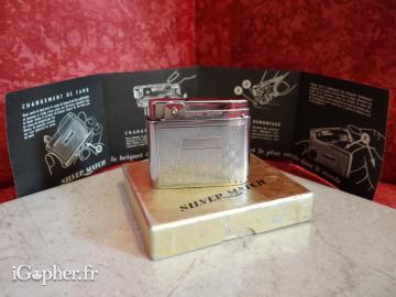 Briquet Silver Match en métal argenté