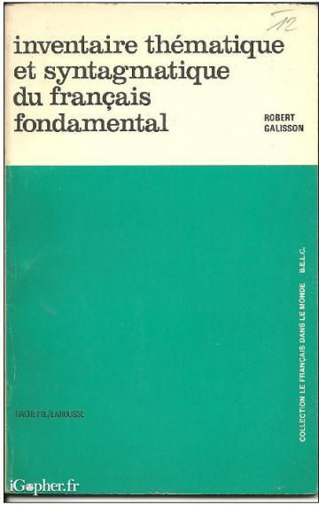 Galisson : inventaire thématique et syntagmatique...