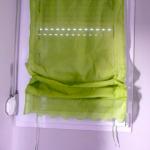 2 stores bateau en tissu vert pomme