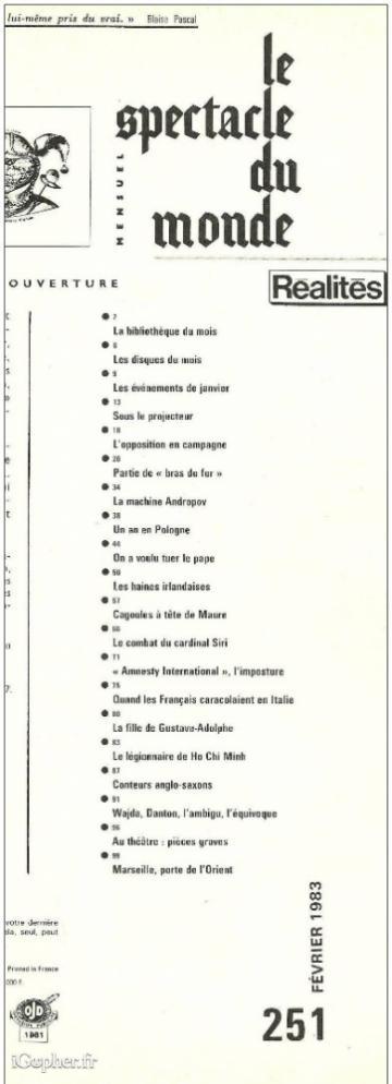 Revue : Le Spectacle du Monde (N°251 - Février 1983)