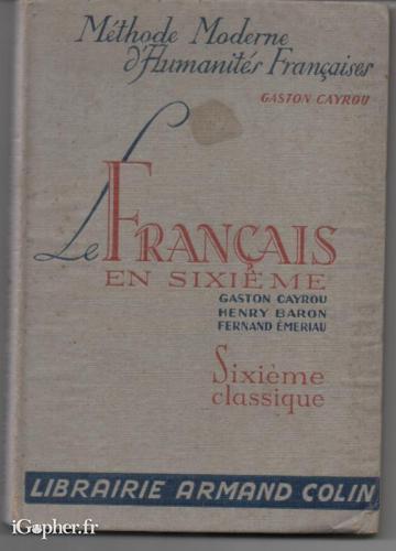 Livre : Le français en sixième (Gaston Cayrou)
